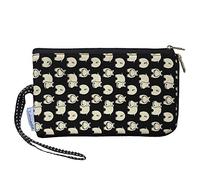 Tainada Women Phone Wristlet Clutch Dual Zippered Wallet Purse Pouch Bag for iPhone 14 Pro Max, Samsung S22+, Hippo Pattern Black, Medium