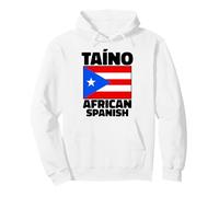 Taino African Spanish Puerto Rico Roots Boricua Rican Flag Pullover Hoodie