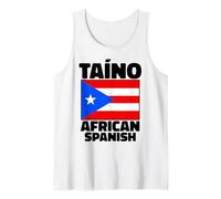 Taino African Spanish Puerto Rico Roots Boricua Rican Flag Tank Top