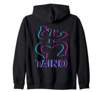 Taino Coqui Boricua EDM Illusion Vibes Zip Hoodie