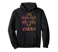 Taino Tribal Symbol Neon Face Design Pullover Hoodie