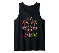 Taino Tribal Symbol Neon Face Design Tank Top