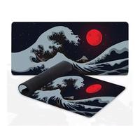 Tainrun Gaming Mouse Mat 700x300x2mm,Red Circle Large Mouse Pad,Extended Desk Pad,Mousepad XXL with Stitched Edges Anti-Slip Rubber Base Improved precision and speed for Home Office