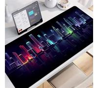 Tainrun Large Mouse Mat XXL, Washable Gaming mouse pad with Anti-Slip Rubber Base, Extended Desk Pad Gaming Keyboard Mousepad for Office & Home(1200x600x2mm,Neon City)