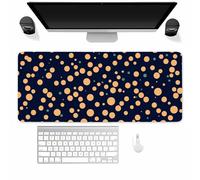 Tainrun XXL Mouse Pad 1500x800x2mm Extended Desk pad, Orange Dot Gaming mouse Mat for Desk with Stitched Edges and Non-Slip Rubber Base, mouse Pads for PC, Laptop, Office