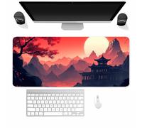 Tainrun XXL Mouse Pad 800x300x2mm Extended Desk pad, Ancient Landscapes Gaming mouse Mat for Desk with Stitched Edges and Non-Slip Rubber Base, mouse Pads for PC, Laptop, Office