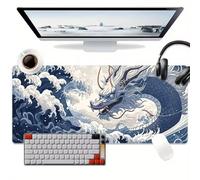 Tainrun XXL Mouse Pad 800x300x3mm Extended Desk pad, Dragon Sea Gaming mouse Mat for Desk with Stitched Edges and Non-Slip Rubber Base, mouse Pads for PC, Laptop, Office