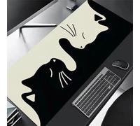 Tainrun XXL Mouse Pad 900x400x3mm Extended Desk pad, Abstract Cat Gaming mouse Mat for Desk with Stitched Edges and Non-Slip Rubber Base, mouse Pads for PC, Laptop, Office