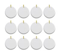 Tainrunse 6/12Pcs Sublimation Ornament Blanks Ceramic Pendant Christmas Ornaments White Round Ceramic Hanging Ornament for Personalized Xmas Tree Ornament Home Decor DIY Crafts 12pcs