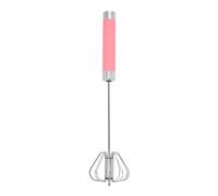 Tainrunse Effortless Blending Tool Whizzy Whisk Semi-Automatic Egg Beater Blender Hand Push Rotary 10/12/14 Inch Stainless Steel Mixer for Cooking Pink