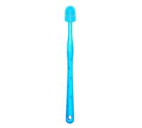 Tainrunse Small Brush Head Pet Toothbrush Dog Silicone for Gentle Effective Dental Care 360-degree Cleaning Comfortable Grip Cat Food-Grade Gum-Friendly Blue 1pc