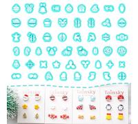 TAINSKY Christmas Polymer Clay Cutters, 51 Shapes Christmas Studs Clay Earrings Cutters, Mini Christmas Tree Clay Cutters for Polymer Clay Jewelry, Santa Clay Cutters (Studs Clay Cutters)