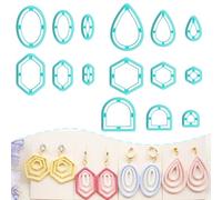 Tainsky Organic Shapes Clay Cutters for Polymer Clay Jewelry, 15 Shapes Basic Shapes Polymer Clay Cutters for Earrings