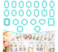TAINSKY Polymer Clay Cutters - 22 Shapes Frame Clay Cutters, Boho Polymer Clay Cutters for Earrings Jewelry Making, Window Clay Cutters for Polymer Clay Jewelry. (Style-A)