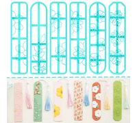 TAINSKY Polymer Clay Cutters, 6 Pcs Floral Bookmark Creator for Polymer Clay Jewelry, 0.4mm Plastic Earring Cutters