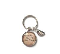 T'aint right fit proper 25mm handmade glass cabochon keyring gift, Cornwall Cornish book lover themed present