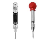 TAIOSNADJ 2PCS Automatic Centre Punches,2 Pack Heavy Duty Spring Loaded Center Punches,Heavy Duty Automatic Center Punches,Adjustable Tension Spring Center Punches Tool for Metal,Glass，Steel,Wood,DIY