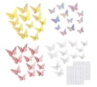 TAIOSNADJ 48 PCS 3D Butterfly Wall Stickers Colorful Butterfly Wall Decals Shiny Butterfly Decorations Removable Wall Stickers for Home Room Decor (Multicolour)