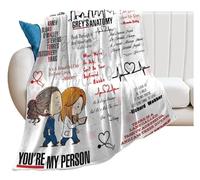 TAIOYHD Greys Anatomy Letter Blanket,Cozy Soft Lightweight Flannel Throw Blanket for Bed Sofa Travel All Season 100 * 150cm