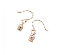 TAIOYHD S925 Sterling Silver Lily of the Valley Drop Earrings, Tiny Floral Bell Dangle Earrings for Women(Rose gold)