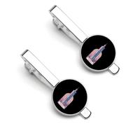 Taipei 101 Silver Tie Clip Long Styles Necktie Clip Tie Bar for Business Wedding Graduation