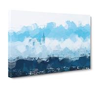 Taipei City In Taiwan Canvas Print | Gallery Wrapped 30mm Frame Wall Art | 20x14 inches | Ready to Hang | Abstract Cityscape Picture | Living Room Bedroom Lounge Office