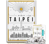 Taipei Taiwan 1000 Piece Jigsaw Puzzles for Teenagers,Learning Educational Toy for Is Ideal As A Gift for The Whole Family 38x26cm