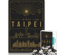 Taipei Taiwan Jigsaw Puzzles for Adults 1000,Challenging To Complete But Fun And Humorous Educational Game for Birthday 38x52cm