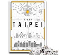 Taipei Taiwan Puzzles 1000 Pieces for Teenagers, Staycation Kill Time Birthday Present, Gifts, Wall Art for 14+ 1000pcs (50x75cm)
