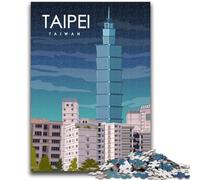 Taipei Taiwan Travel Art 1000 Pieces Jigsaw Puzzle For Adults Teens, Help The Brain Exercise Addictive Toys to Cultivate Patience Perfect Decoration 1000pcs (50x75cm)