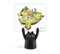 Taipei Travel Map China Art Deco Fashion Memo Holder Cartoon Black Cat Stand Decoration