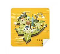 TaiPei Travel Map China Glasses Cleaning Cloth Phone Screen Cleaner Suede Fabric 2pcs