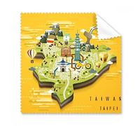 TaiPei Travel Map China Glasses Cloth Cleaning Cloth Gift Phone Screen Cleaner 5pcs