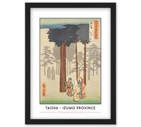 Taisha, Depiction of Hotohoto Izumo Province Utagawa Hiroshige Japan Woodblock Classic Collection Artwork Framed Wall Art Print A4 Artery8 Black One Size