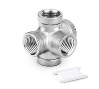 TAISHER 1 PCS Stainless Steel 5 Way Pipe Fittings, 3/4" BSP Female Pipe Fittings