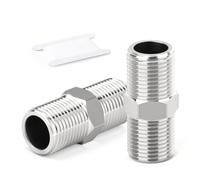 TAISHER 2 PCS 304 Stainless Steel Extended External Thread New Hex Nipple, 1/2" BSP Male x 1/2" BSP Male, Pipe Adapter Fitting， Length 50 mm/1.97 Inch