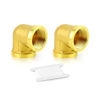 TAISHER 5 Pcs 90 Degree Barstock Street Elbow, 1/2 Inch BSP Female Pipe to 1/2 Inch BSP Female Brass Pipe Fitting, for Water Oill Air Gas