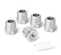TAISHER 5 Pcs Forging of 304 Stainless Steel Reducer Hex Bushing, 1/4" Male BSP to 1/8" Female BSP, Reducing Forging Pipe Adapter Fitting, for Water Oill Air Gas