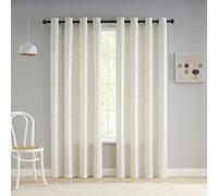 Taisier Home Silver Foil Print Linen Textured Curtains Geometric Dots Pattern Design Curtains for Nursery Toy Room Thermal Insulated Window Treatment 2 Panels 72" L,Off White and Silver Curtains Print