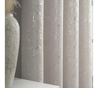 Taisier Home Silver Foil Print Linen Textured Curtains - Geometric Dots Pattern Design for Nursery, Toy Room - Thermal Insulated Window Treatment, 2 Panels, 72" L, Beige and Silver