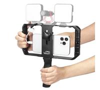 Taisioner Smartphone Video Rig Hand Girp Stabilizer Filmmaking Vlogging Case Phone Video Stabilizer with Cold Shoe for Film Maker Video Grapher Compatible with iPhone 15/14/13/12/ Pro Max and Android