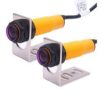 Taiss/ 1 Pair Photoelectric Sensor M18 Infrared Ray Through-Beam Reflection Optical Photoelectric Switch Sensor NPN NO 6-36VDC Proximity Switch Inductive Distance 5M with mounting Bracket E3F-5DN1-2Z