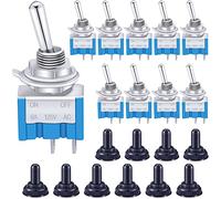 Taiss/10pcs mts-101-MZ ON/OFF Mini Miniature Toggle Switch Car Dash Dashboard SPST 2Pin + 10pcs Waterproof Cap