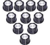 Taiss 10pcs Potentiometer knob Black 6.4mm A03 Control Knob Aperture Adjustable for 3590s Potentiometer,Electronic Equipment Volume Adjustment