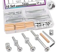 Taiss 16 Set Crib Screws M6x20mm/40mm/60mm/80mm Hex Socket Cap Screws Bolt,Barrel Nuts&Dowel Pins,Furniture Bolt,Baby Bed Crib Bolts Hardware Replacement Kit for Beds Furniture
