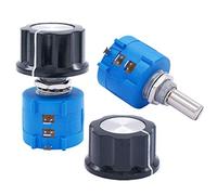 Taiss/2pcs 3590S 10-Turn Rotary Wire Wound Precision Potentiometer, Precision Multi turn Wirewound Potentiometer, 10 Ring Adjustable Resistor + 2pcs A03 knob (3590S-2-502L 5k ohm)