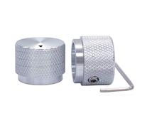 Taiss/ 2pcs Silver color Aluminum Rotary Electronic Control Potentiometer Knob For 6 mm Diameter Shaft, Volume Control Knob, Audio knob, Guitar Knob，Switch Knob, 20mm dia. x 15.5mm height