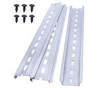 Taiss 3 Pcs DIN Rail Slotted Aluminum RoHS 35mm Wide, 7.5mm High, Long 250mm/ 10"