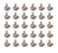 Taiss 30pcs 100K Potentiometer Variable Resistors 3 Terminals Linear Taper Rotary Audio B Type Potentiometer, Volume Control Potentiometer Shaft Length 15mm WH148 100K Ohm Potentiometer