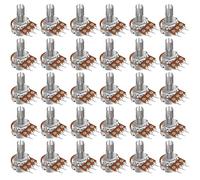 Taiss 30pcs 10K Potentiometer Variable Resistors 3 Terminals Linear Taper Rotary Audio B Type Potentiometer, Volume Control Potentiometer Shaft Length 15mm WH148 10K Ohm Potentiometer